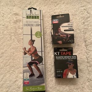 Workout bands and KT Tape bundle.